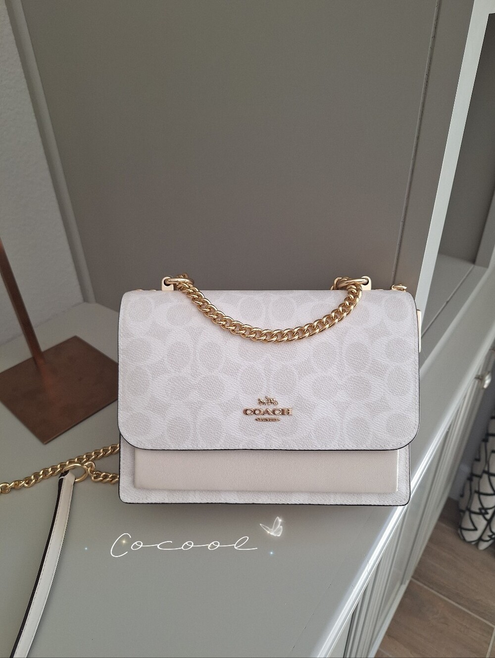 NWT Coach Klare Crossbody BagIn Signature Canvas Gold/White/Chalk CAL29